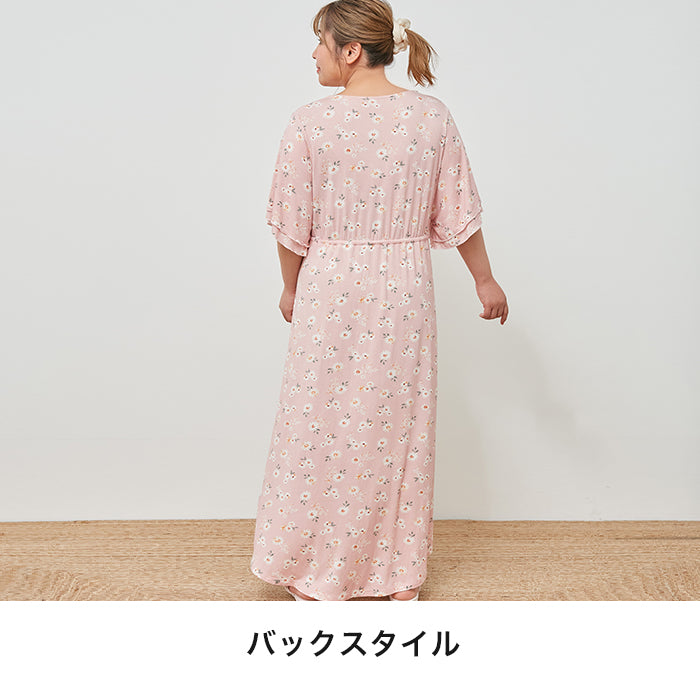 【3L~6L】レーヨンベア天ルームウェアワンピース_90516