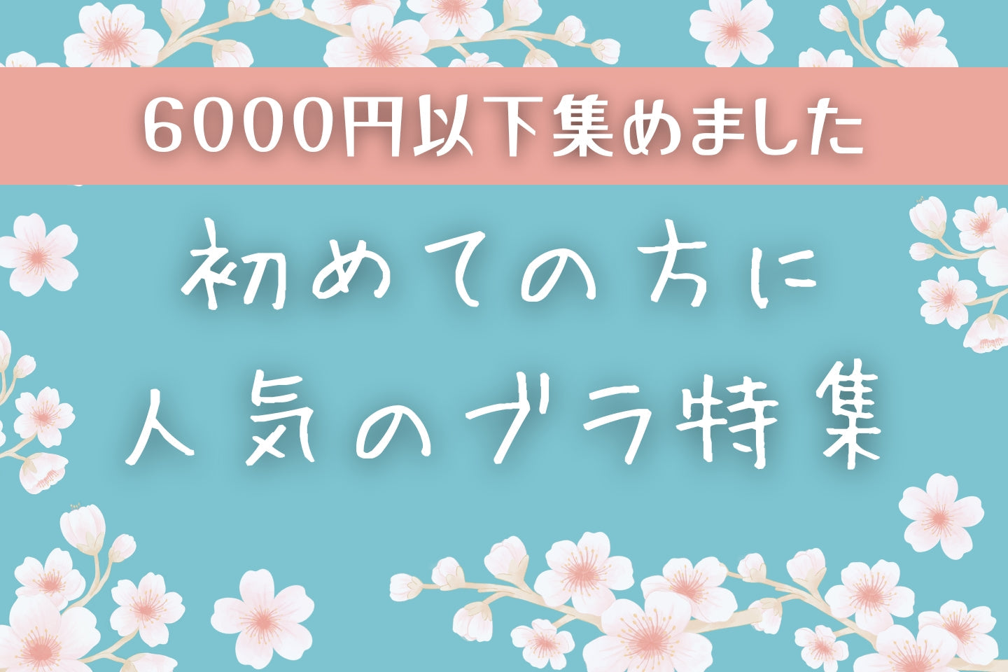 初めての方に人気のブラ特集