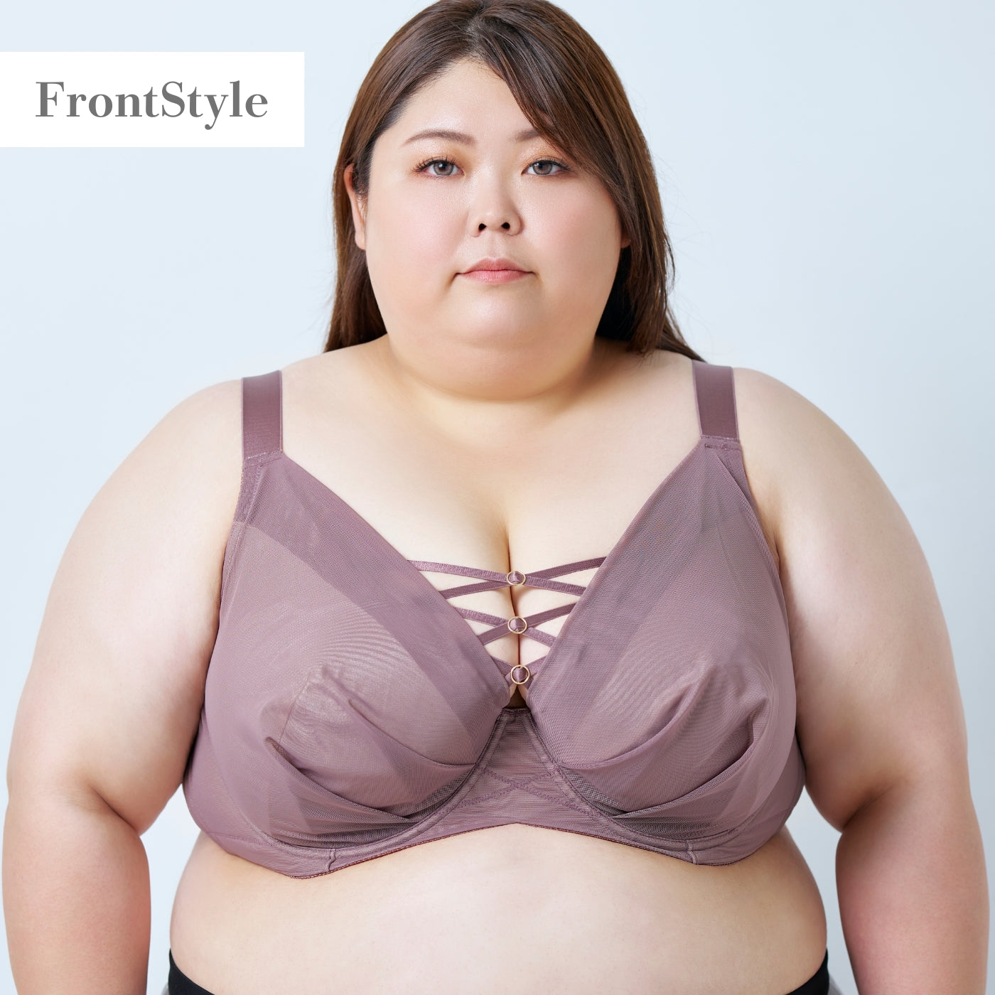 【D90〜L140】美胸キーパーグランリフト深め3/4カップブラ（ブルーグレー）_90603-33