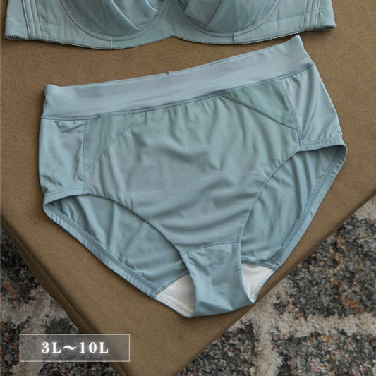 【3L〜10L】美胸キーパーグランリフトペアショーツ深ばきタイプ(ブルーグレー）_90604-33