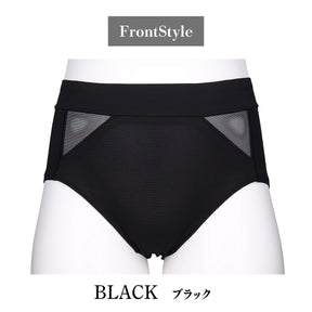 【3L〜10L】美胸キーパーグランリフトペアショーツ深ばきタイプ(ブラック）_90604-51