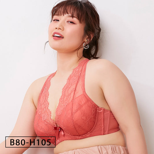 【B80～H105】しっかりホールド・美胸キーパーフルカップブラ(ブラッドオレンジ)_90117-18