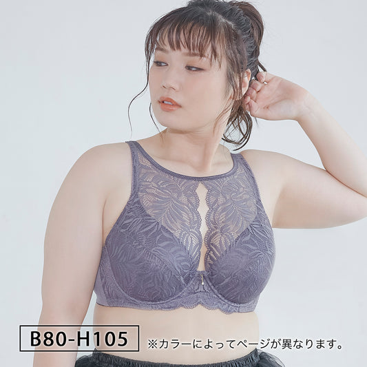 【B80～H105】しっかりホールド・美胸キーパー3/4カップブラ(ハイカバレッジタイプ）（チャコール）_90314-47