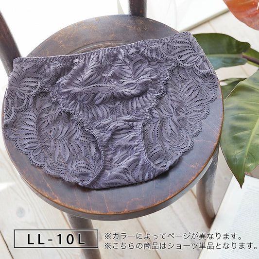 【LL～10L】しっかりホールド・美胸キーパー（ハイカバレッジタイプ）ペアショーツ（チャコール）_90315-47