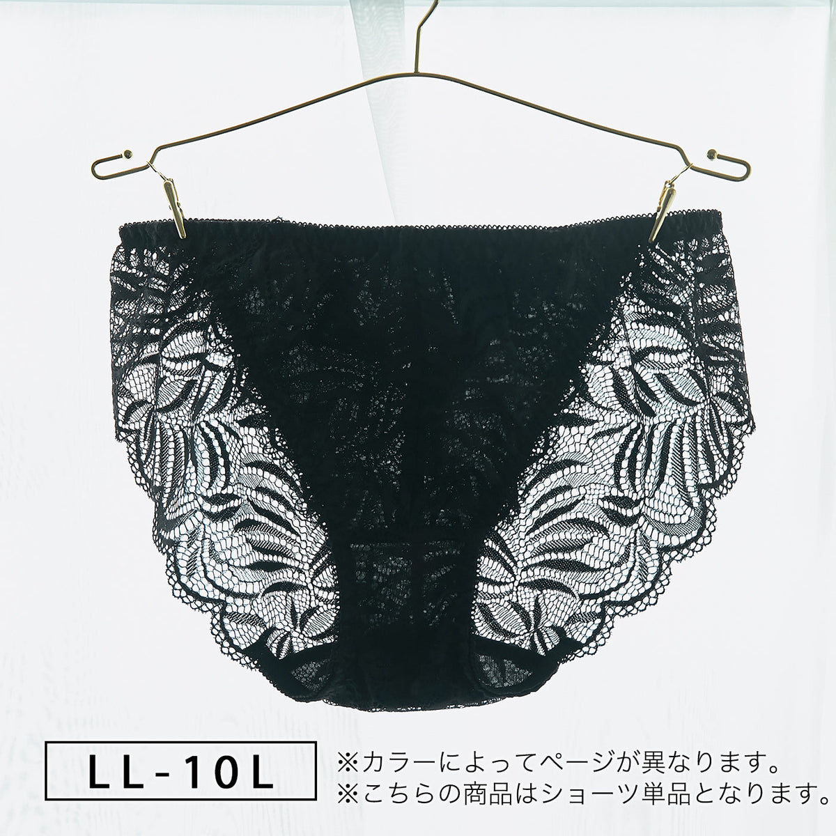 【LL〜10L】しっかりホールド・美胸キーパー（ハイカバレッジタイプ）ペアショーツ（ブラック）_90315-51