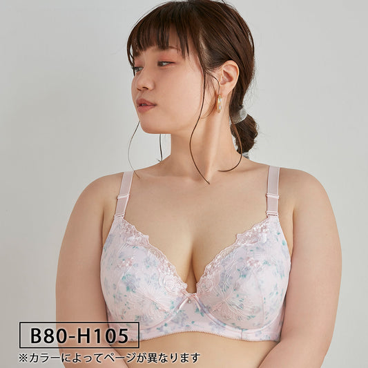 【B80～H105】しっかりホールド・美胸キーパー3/4カップブラ（ピンク）_90477-42