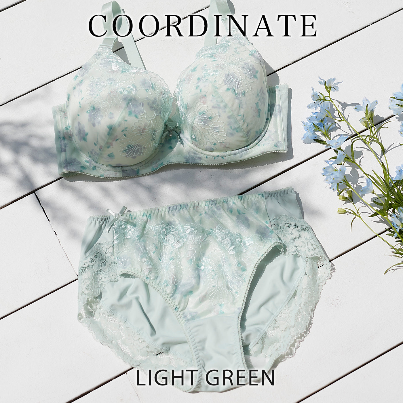 【LL～10L】しっかりホールド・美胸キーパーペアショーツ（ライトグリーン）_90478-28