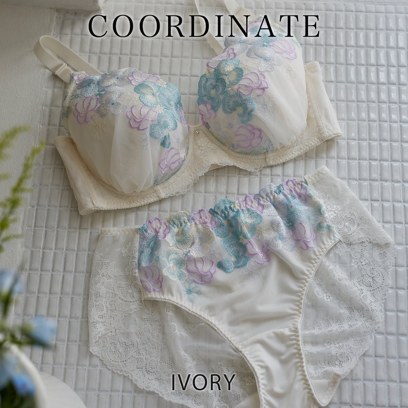 【B80～H105】しっかりホールド・美胸キーパー3/4カップブラ（アイボリー）_90479-44