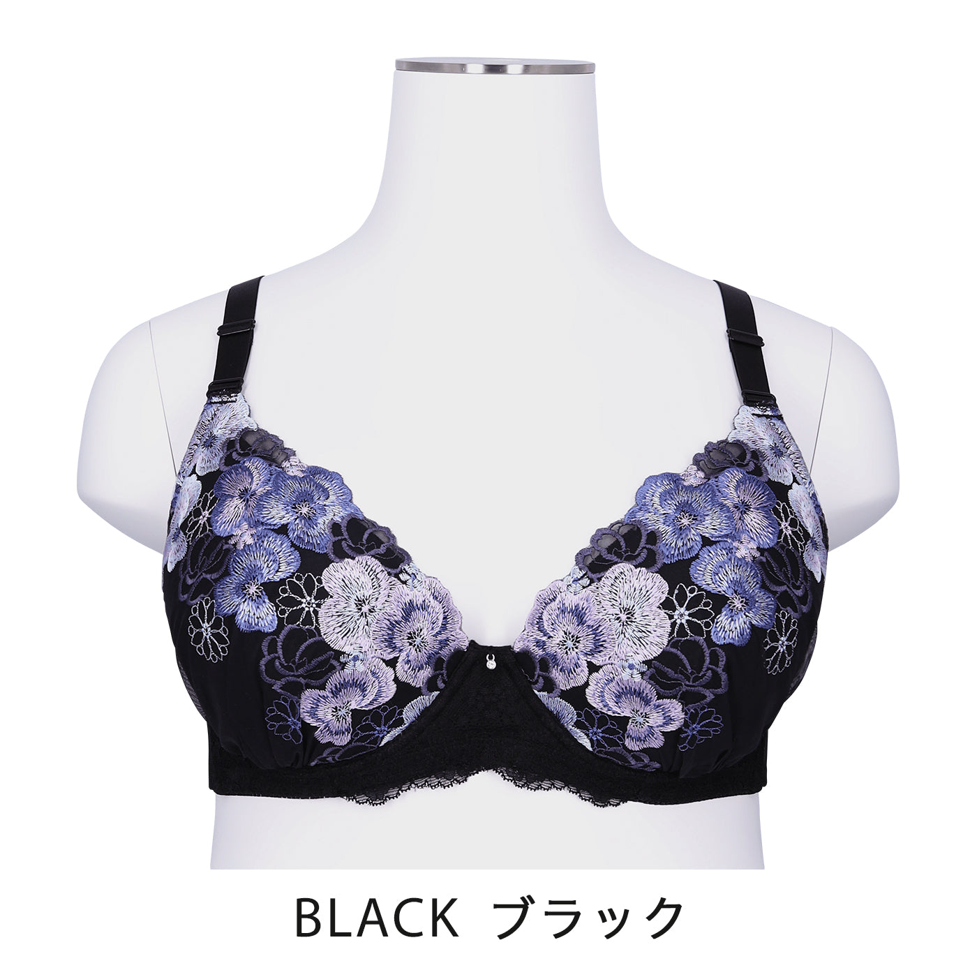 【B80～H105】しっかりホールド・美胸キーパー3/4カップブラ（ブラック）_90479-51