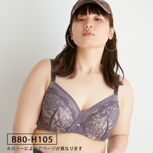 【B80～H105】しっかりホールド・美胸キーパー3/4カップブラ（チャコール）_90488-47