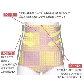 【3L～5L】ハイウエストガードルショーツ（ベージュ）_90503-54