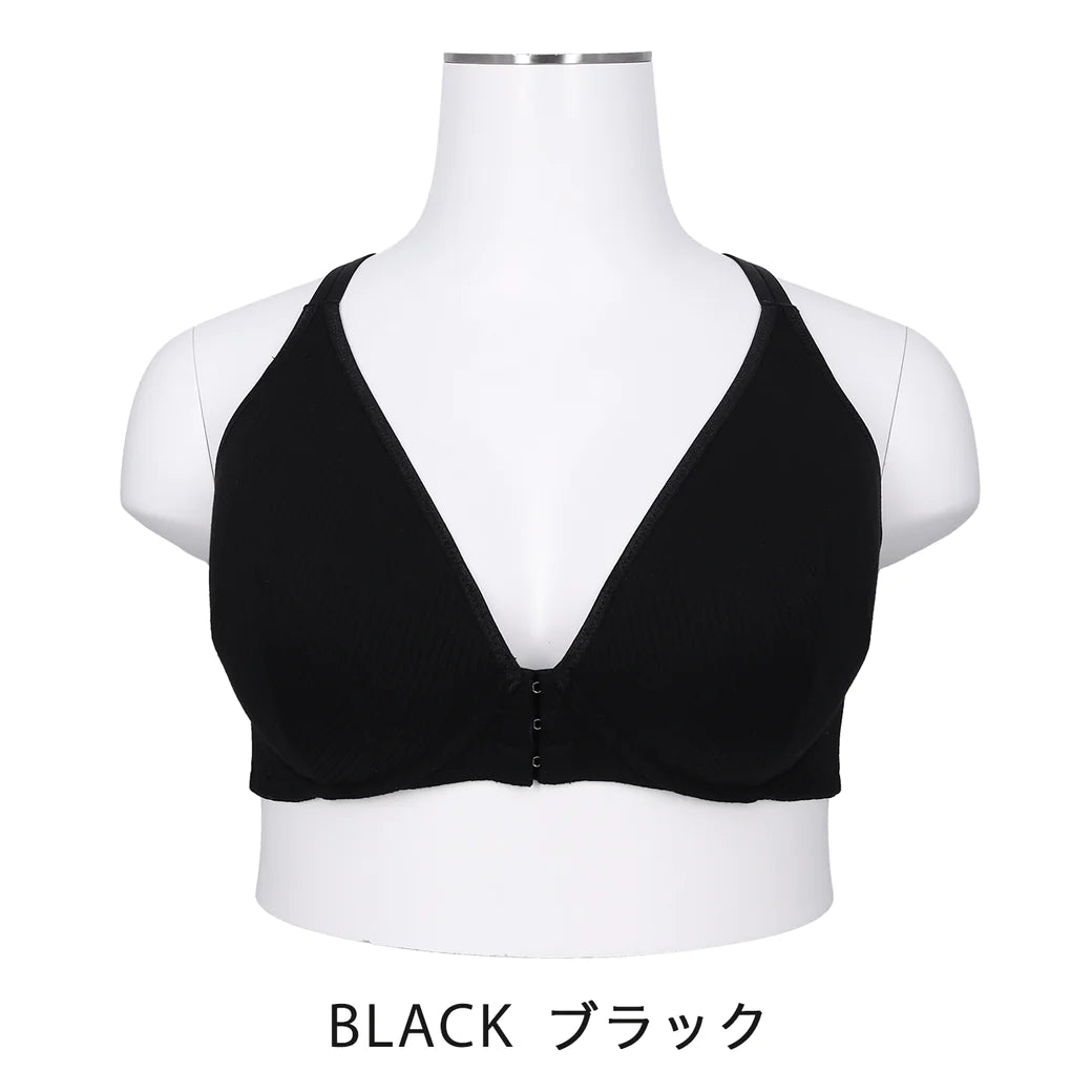 【E85〜G95】フロントホックフルカップブラジャー（ブラック）_90508-51