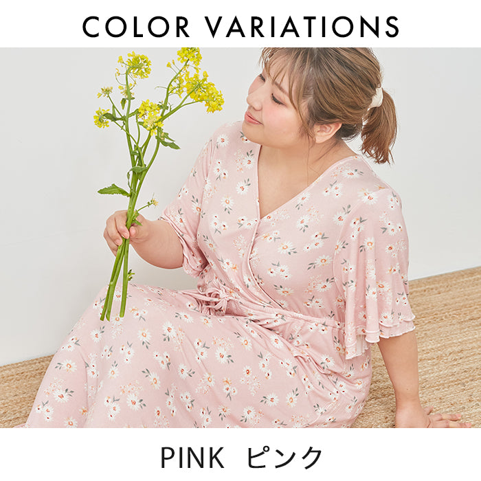 【3L～6L】レーヨンベア天ルームウェアワンピース_90516