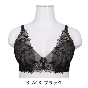 【B80〜H105】しっかりホールド・美胸キーパー3/4カップブラ（フルカップタイプ）（ブラック）_90525-51