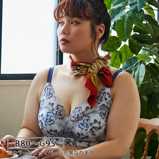 【B80～G95】美胸ノンワイヤー＋（ライトグレー）_90534-49