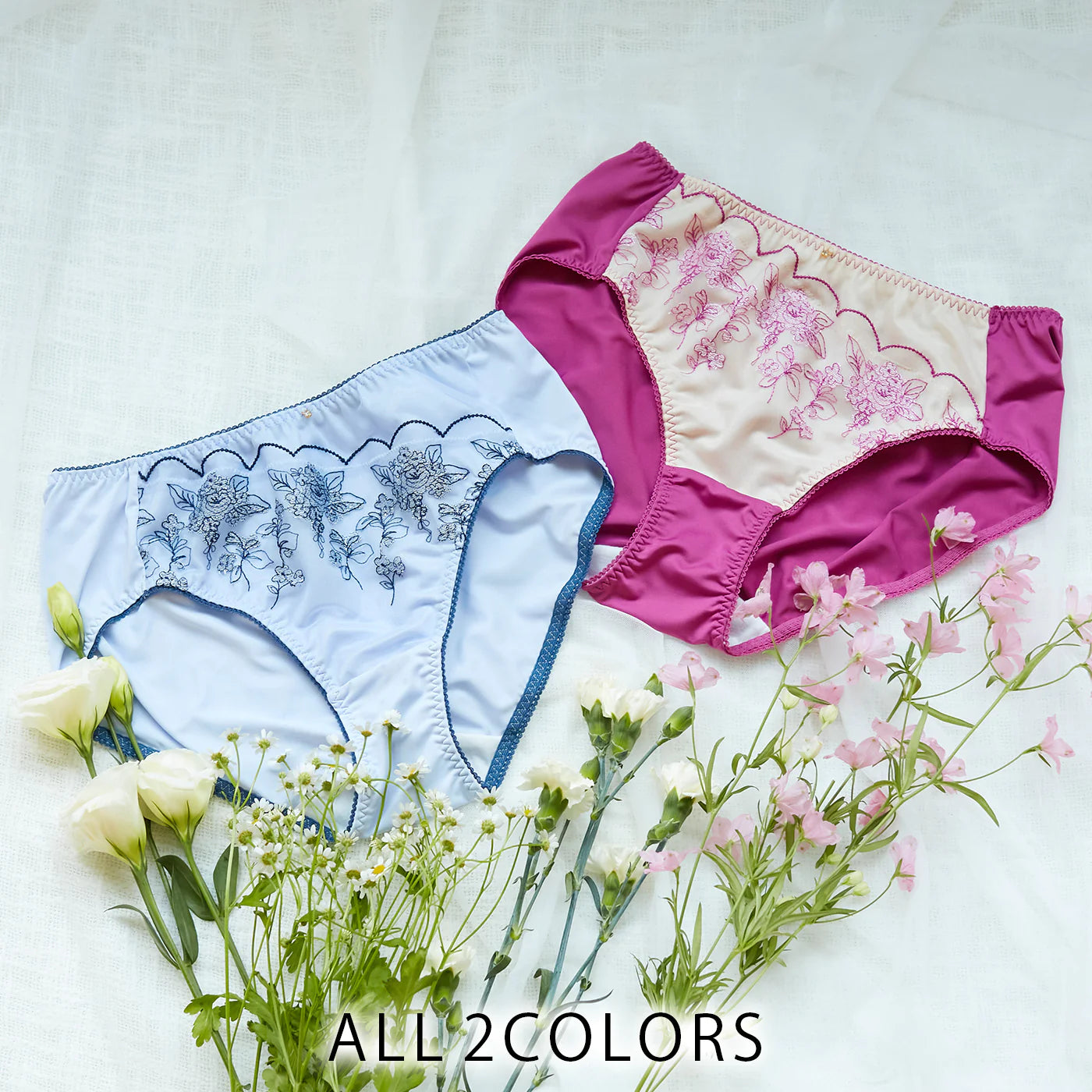 【LL～10L】しっかりホールド・美胸キーパーペアショーツ（ローズ）_90547-41