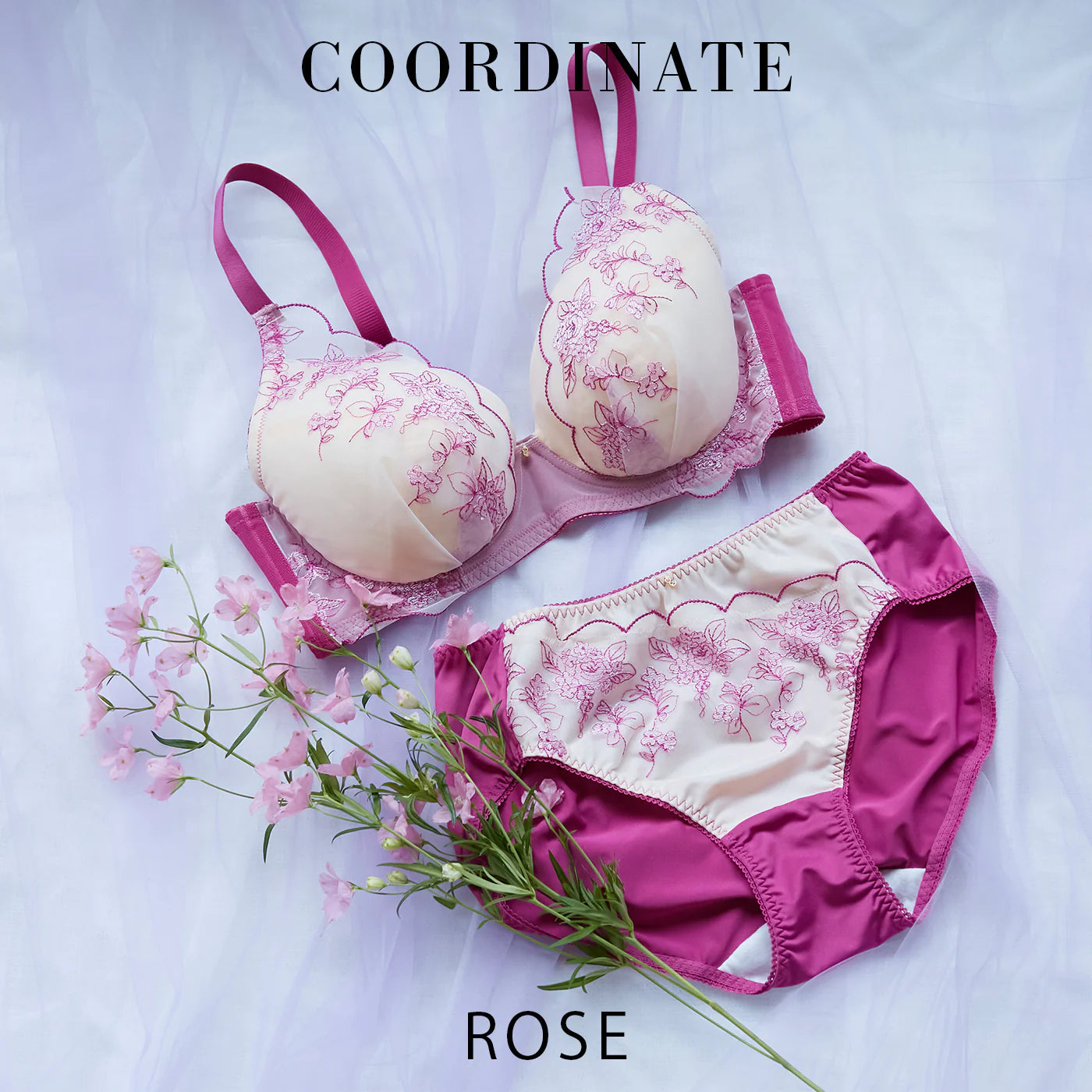 【LL～10L】しっかりホールド・美胸キーパーペアショーツ（ローズ）_90547-41