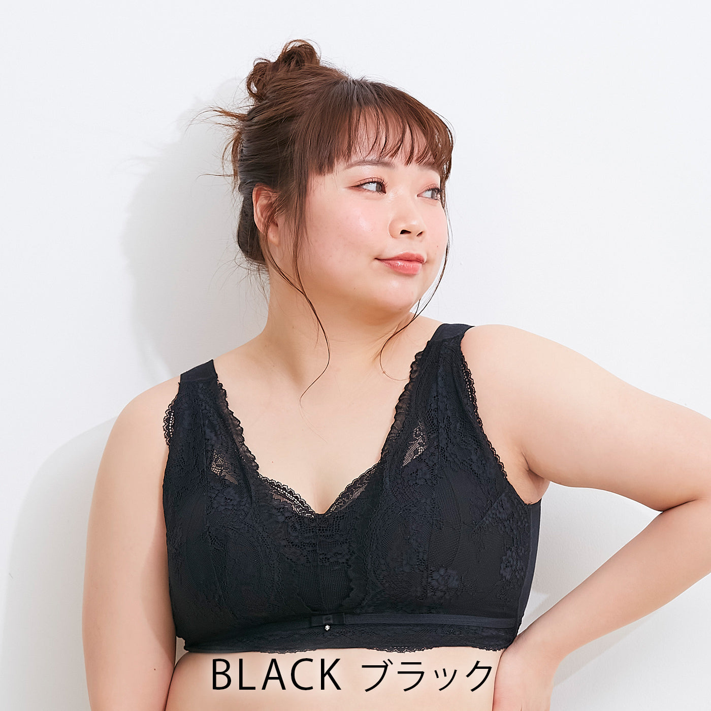 【LL～10L】Relaxina bra ノンワイヤー ブラジャー（ブラック）_90550-51