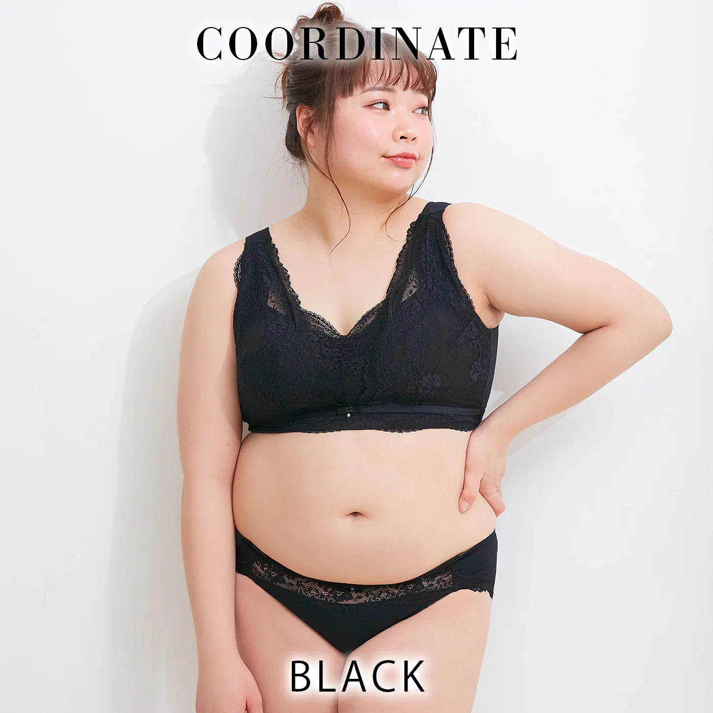【LL～10L】Relaxina bra ノンワイヤー ブラジャー（ブラック）_90550-51