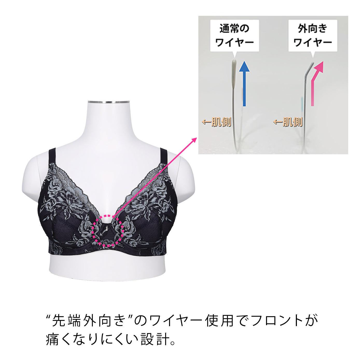 【B80～H105】しっかりホールド・美胸キーパーフルカップブラ（ネイビー）_90561-36