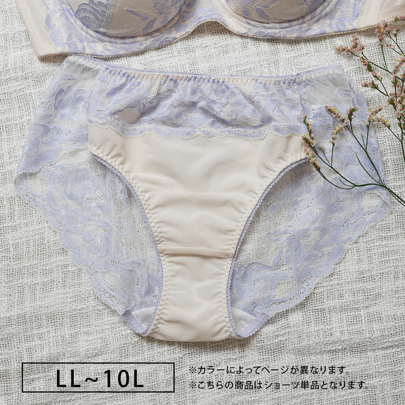 【LL～10L】しっかりホールド・美胸キーパーフルカップペアショーツ（アイボリー）_90562-44