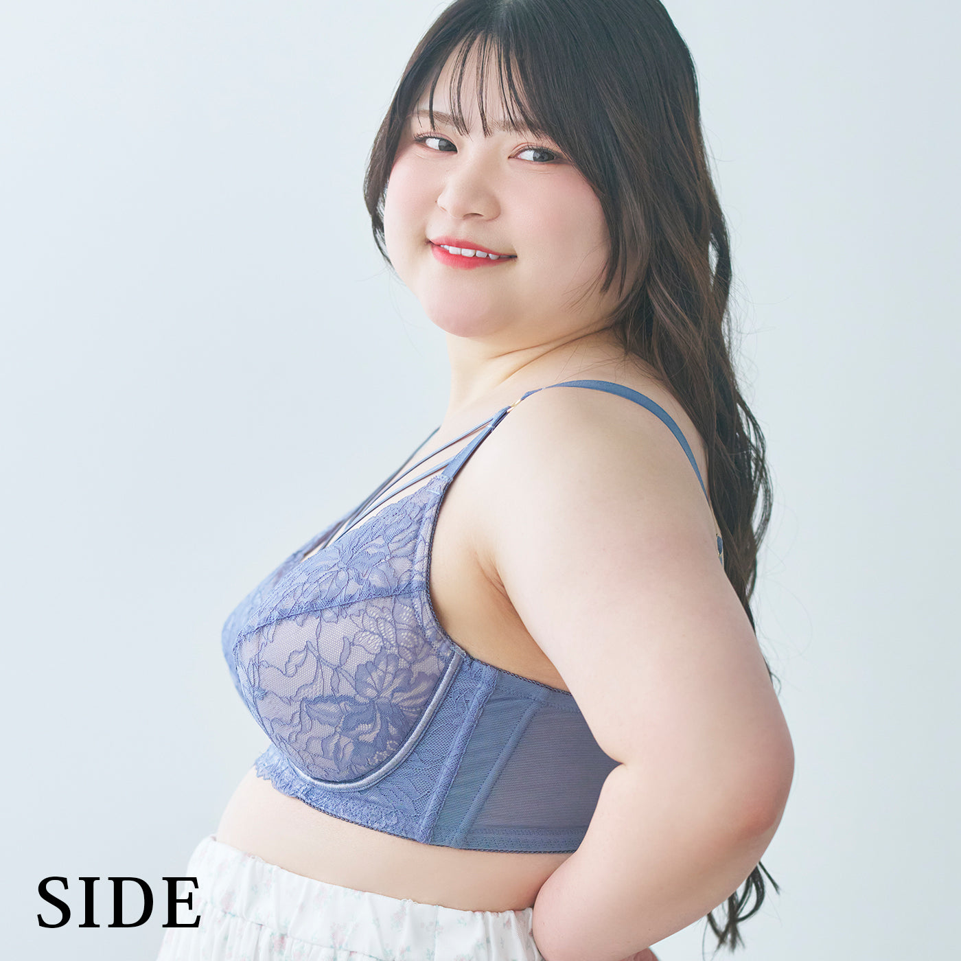 【C85～H105】しっかりホールド・美胸キーパー３/４カップブラ（チャコール）_90583-56