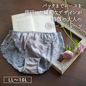 【LL〜10L】しっかりホールド・美胸キーパーペアショーツ（グレー）_90584-48