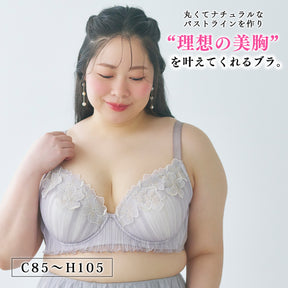 理想の美胸を叶えるブラ 美胸キーパー グレー｜丸くてナチュラルなバストラインを作る大きいサイズブラ C85~H105