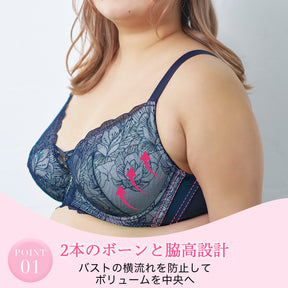 【C85〜H105】しっかりホールド・美胸キーパー3/4カップブラ（オレンジ）_90599-18