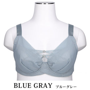 【D90〜L140】美胸キーパーグランリフト深め3/4カップブラ（ブルーグレー）_90603-33