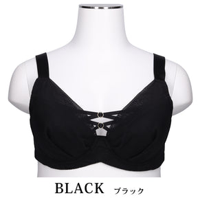 【D90～L140】美胸キーパーグランリフト深め3/4カップブラ（ブラック）_90603-51