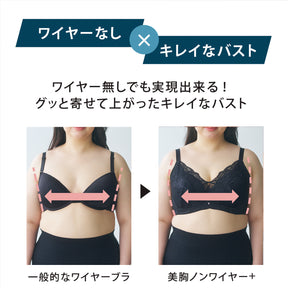 【B85～H105】美胸ノンワイヤー＋（ブラック）_90637-51