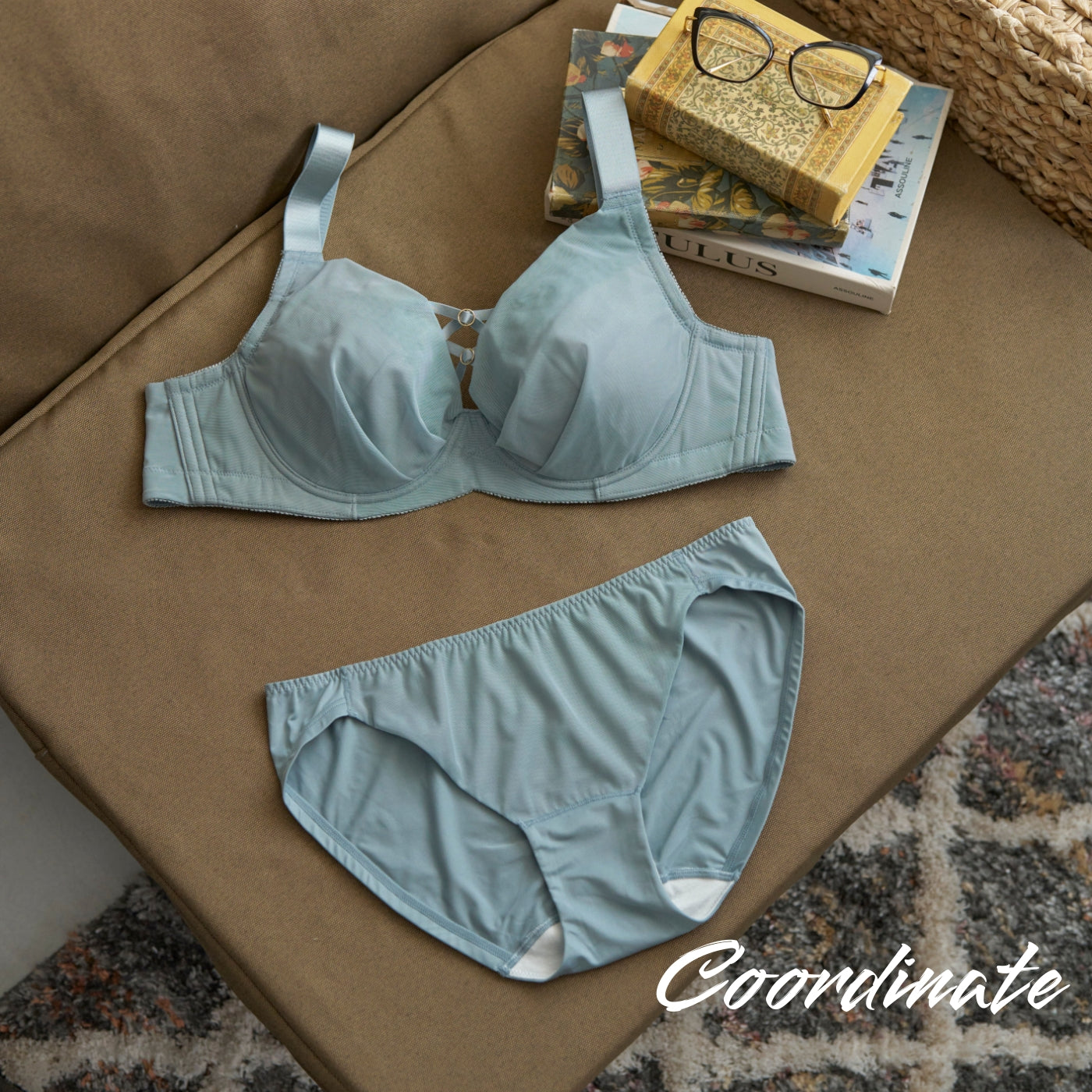 【5L〜10L】美胸キーパーグランリフトペアショーツ浅ばきタイプ(ブルーグレー）_90605-33