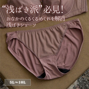 【5L〜10L】美胸キーパーグランリフトペアショーツ浅ばきタイプ(トープ）_90605-57