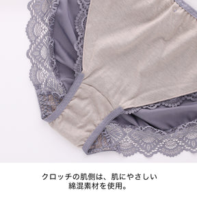 【LL〜10L】美胸ノンワイヤー＋ペアショーツ(ダークネイビー）_90607-36