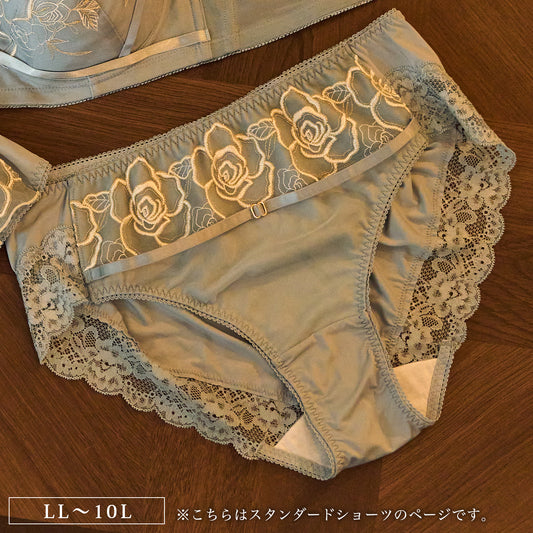 【LL〜10L】特別な日ランジェリー・美胸キーパーペアショーツ(ブルーグレー）_90609-33