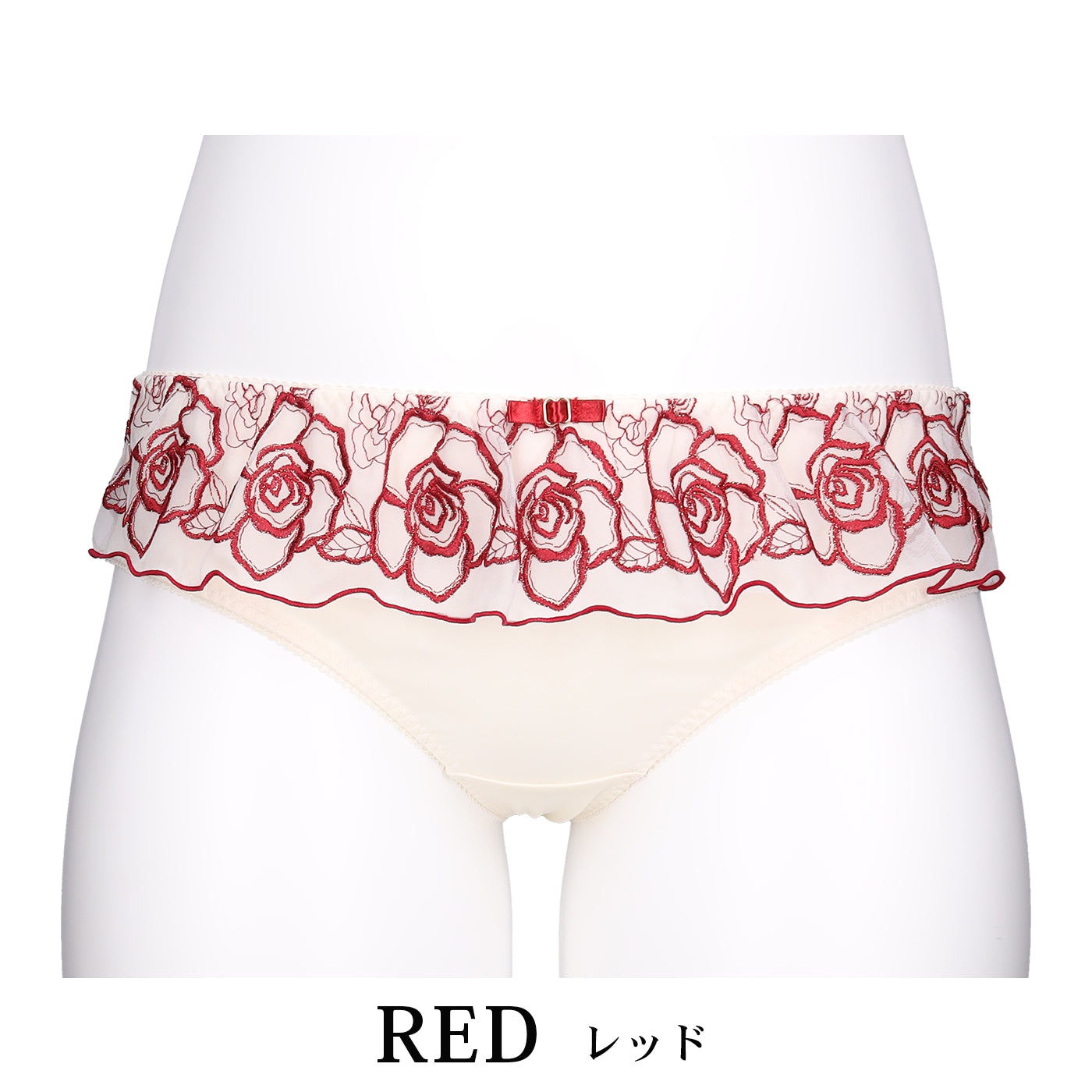 【LL〜10L】特別な日ランジェリー・美胸キーパーペアTバックショーツ(レッド）_90610-15