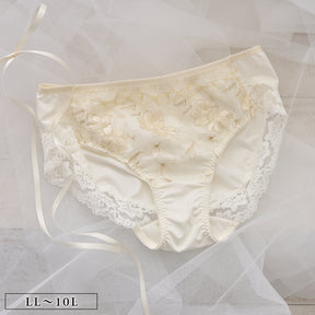 【LL〜10L】しっかりホールド・美胸キーパーペアショーツ（アイボリー）_90619-44