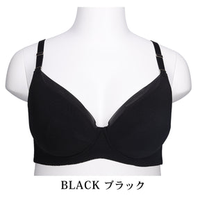 【C85～H105】Zero Fit Cool しっかりホールド・美胸キーパー3/4カップブラ（ブラック）_90627-51