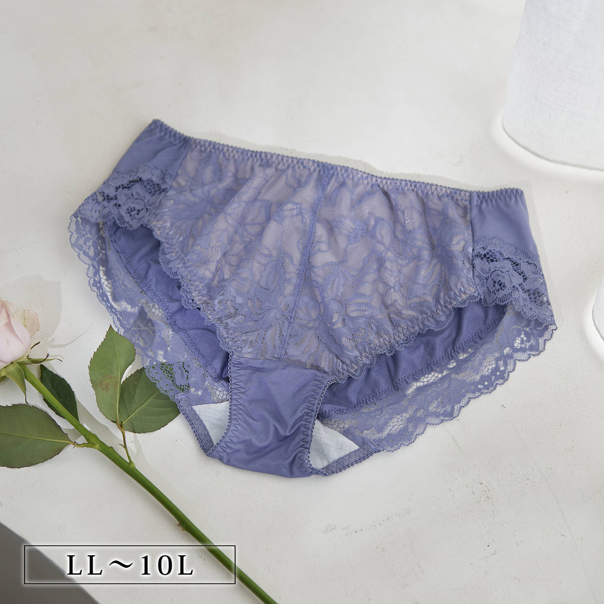 【LL～10L】しっかりホールド・美胸キーパーペアショーツ（ブルー）_90634-33