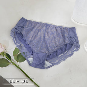 【LL～10L】しっかりホールド・美胸キーパーペアショーツ（ブルー）_90634-33