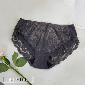 【LL～10L】しっかりホールド・美胸キーパーペアショーツ（チャコール）_90634-56