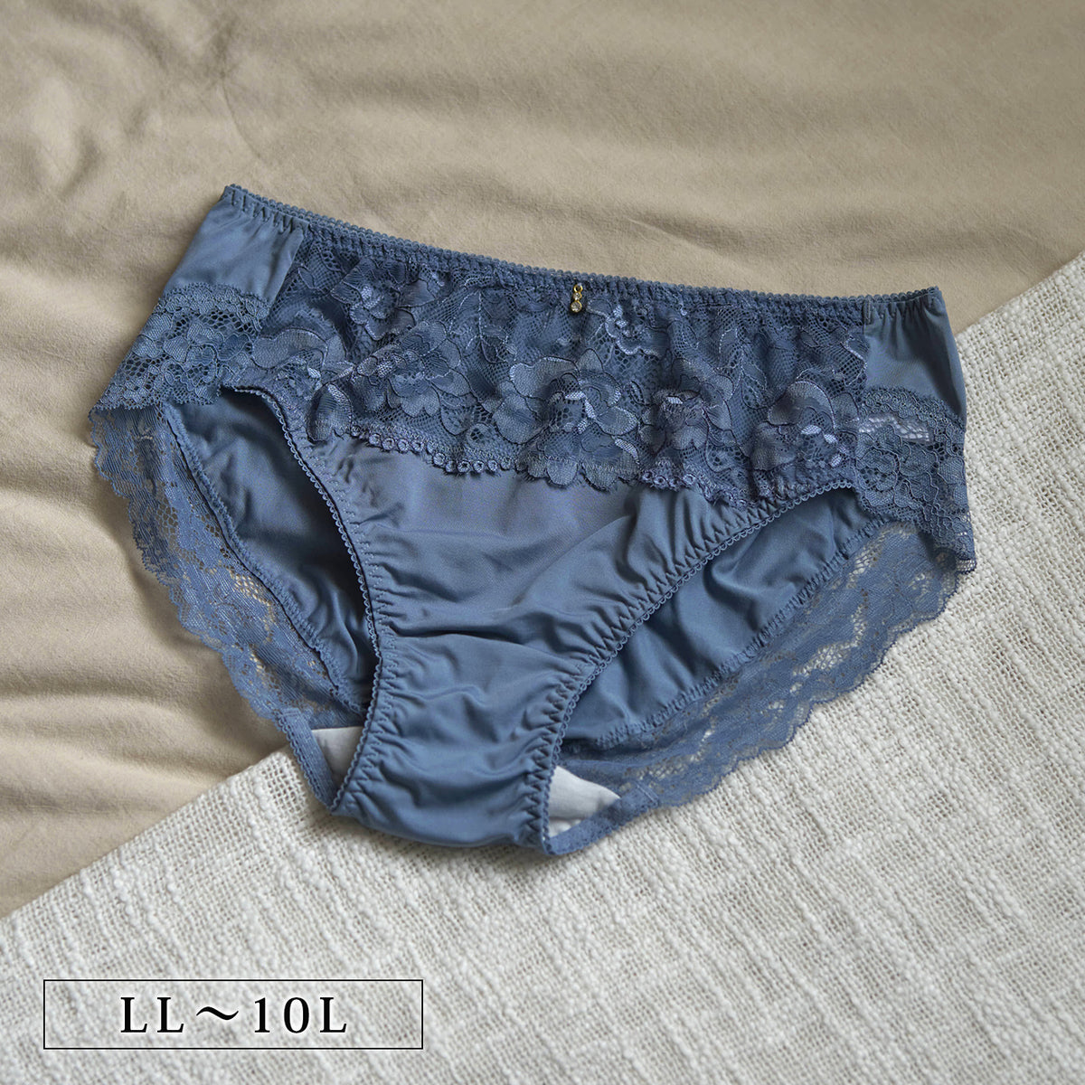 【LL～10L】しっかりホールド・美胸キーパーフルカップペアショーツ（ブルー）_90636-33