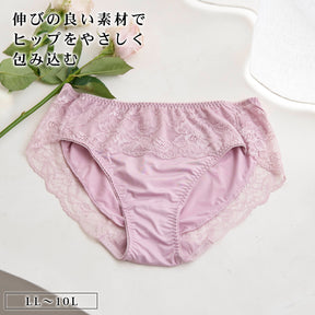 【LL～10L】美胸ノンワイヤー＋ペアショーツ(ピンク）_90638-42