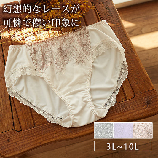【3L～10L】しっかりホールド・美胸キーパーペアショーツ_90423