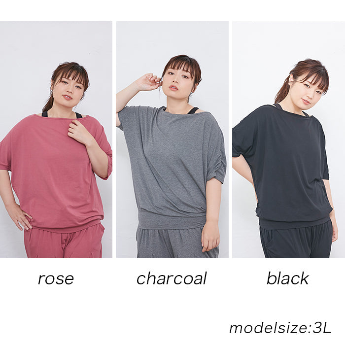 【3L〜6L／吸水速乾・抗菌防臭加工】lafarfa×スポーツリラックストップス_90442