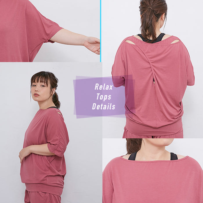 【3L〜6L／吸水速乾・抗菌防臭加工】lafarfa×スポーツリラックストップス_90442