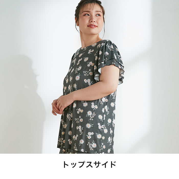 【3L～6L】レーヨンベア天ルームウェア上下セット_90515